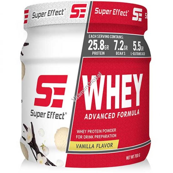 Whey Advanced Protein Powder Vanilla Flavor 700g (24.69 oz) - Super Effect