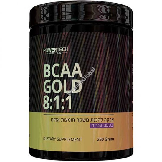 BCAA Gold 8:1:1 - Amino Acid Complex, Grape Flavor, 250 g – PowerTech Nutrition