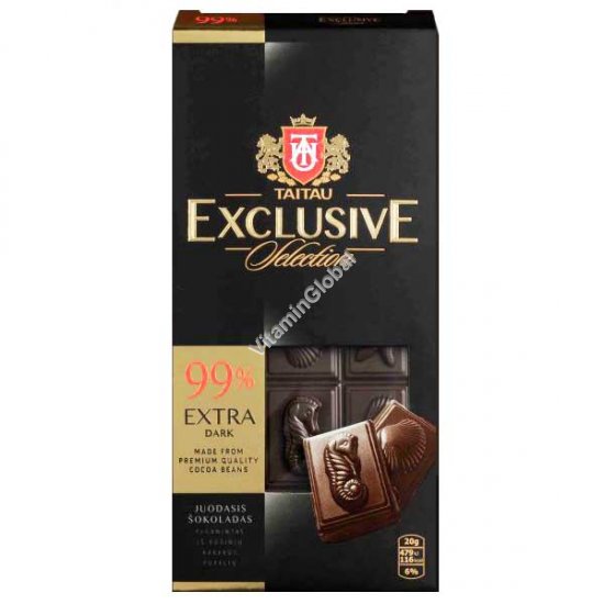 Extra Dark Chocolate 99% Cocoa Solids 90g (3.17 oz) - Tai Tau