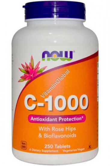 Vitamin C 1000 With Rose Hips 250 Tablets Now Foods