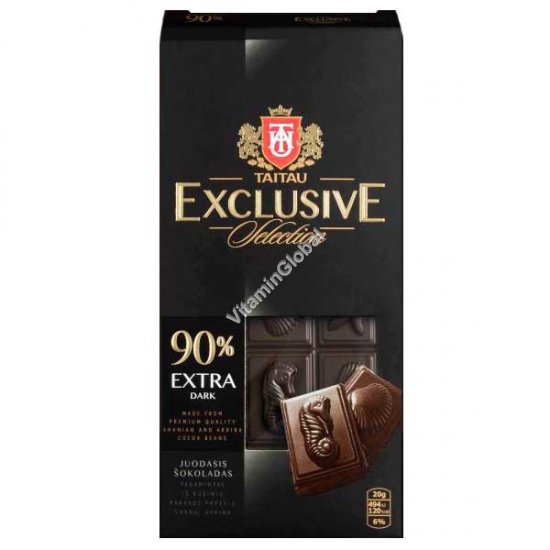 Extra Dark Chocolate 90% Cocoa Solids 100 g (3.52 oz) - Tai Tau