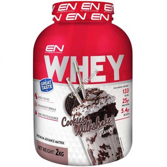 Whey Protein Powder Cookies Milkshake Flavor 2 kg - Extreme Nutrition