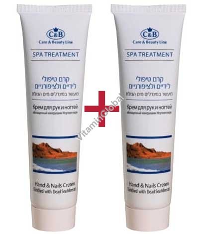 Dead Sea Minerals Hand and Nail Cream 200 ml (100+100 ml) - C&B