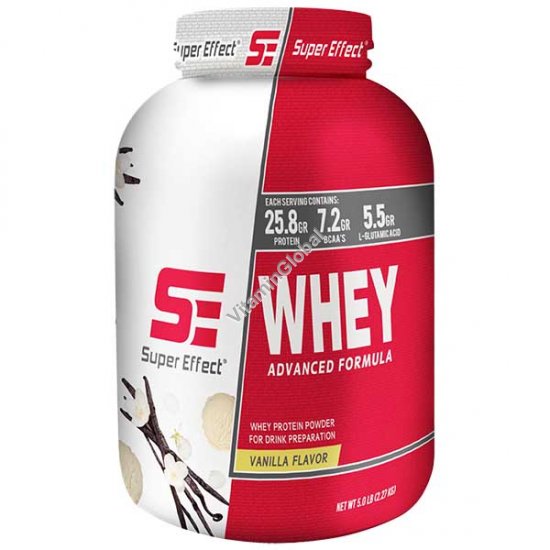 Whey Advanced Protein Powder Vanilla Flavor 2.27 kg - Super Effect