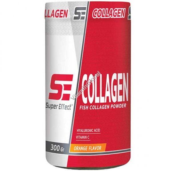 Kosher Fish Collagen with Hyaluronic Acid and Vitamin C, Orange Flavor 300g - Super Effect