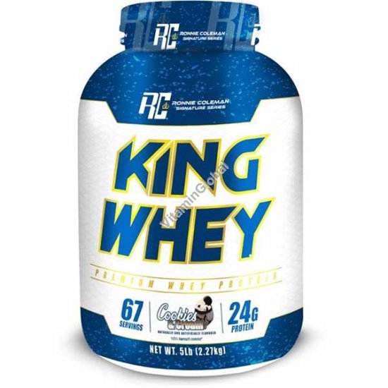 King Whey Protein Powder Cookies & Cream Flavor 2.27 kg (5 LB) - Ronnie Coleman