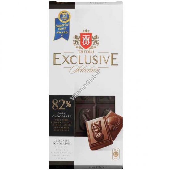 Dark Chocolate 82% Cocoa Solids 100 g (3.52 oz) - Tai Tau